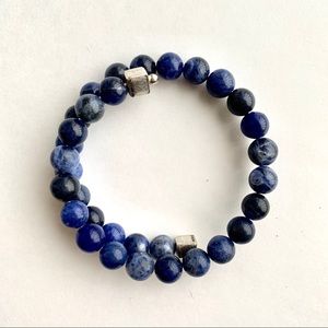 Alex and Ani Mens Sodalite Beaded Gemstone Wrap